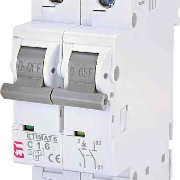 Автоматический выключатель ETI 002142507 ETIMAT 6 1p+N C 1.6А (6 kA) - 2142507