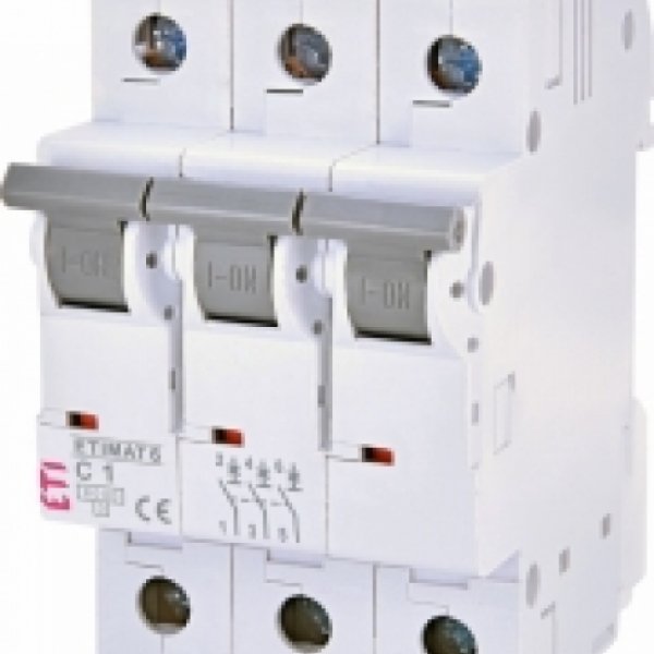 Автоматический выключатель ETI 002145504 ETIMAT 6 3p C 1A (6kA) - 2145504