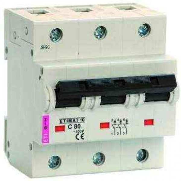 Автоматичний вимикач ETI 002155732 ETIMAT 10 3p D 100А (15 kA) - 2155732