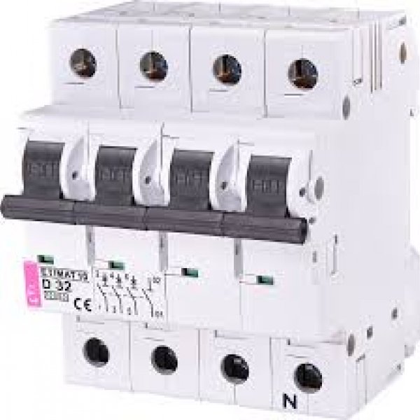 Автоматичний вимикач ETI 002156719 ETIMAT 10 3p+N D 32А (10 kA) - 2156719