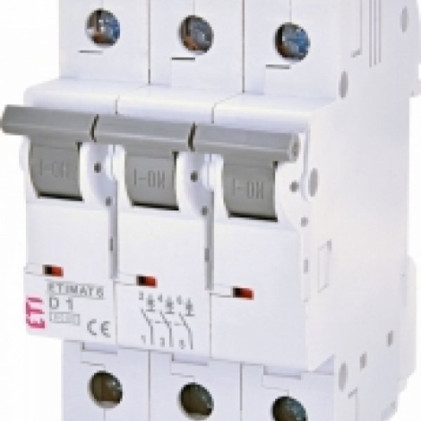 Автоматичний вимикач ETI 002164504 ETIMAT 6 3p D 1A (6kA) - 2164504