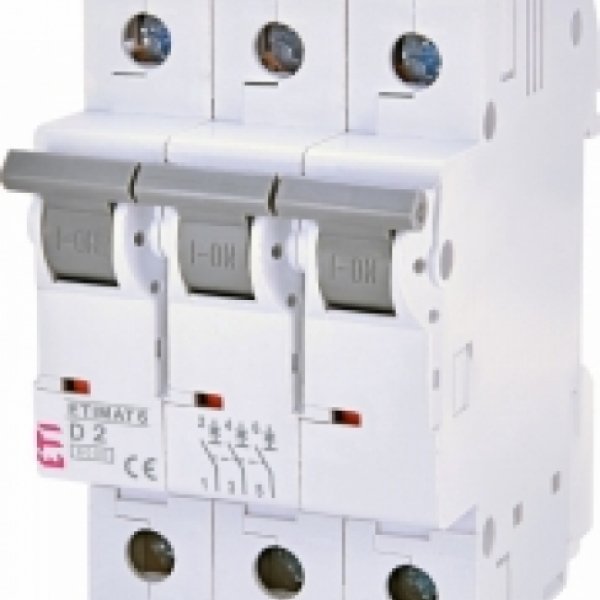 Автоматичний вимикач ETI 002164508 ETIMAT 6 3p D 2A (6kA) - 2164508