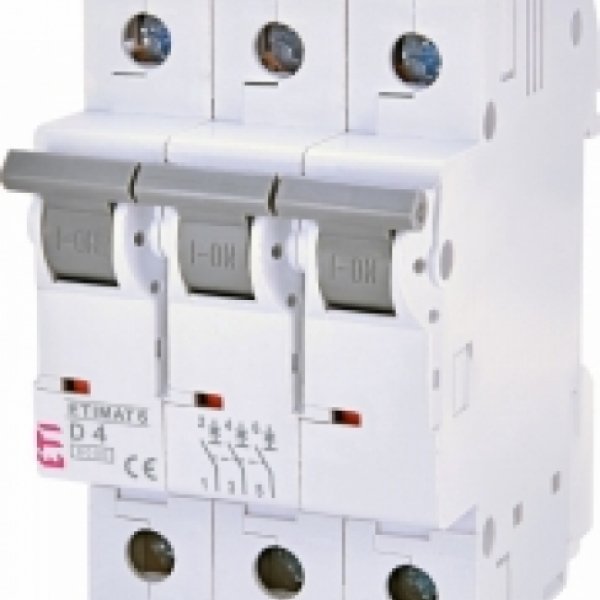Автоматический выключатель ETI 002164510 ETIMAT 6 3p D 4A (6kA) - 2164510
