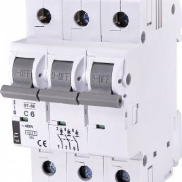 Автоматический выключатель ETI 002185312 ST-68 3p C 6А (4.5 kA) - 2185312
