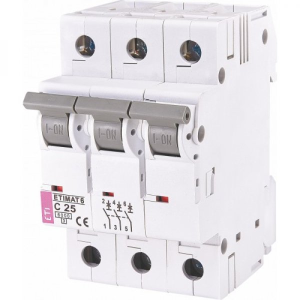 Автоматичний вимикач ETI 002185318 ST-68 3p C 25А (4.5 kA) - 2185318