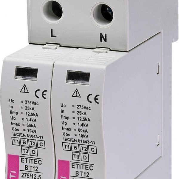 Ограничитель перенапряжения ETI 002440318 ETITEC B T12 275/12.5 (2+0) 2p RC - 2440318