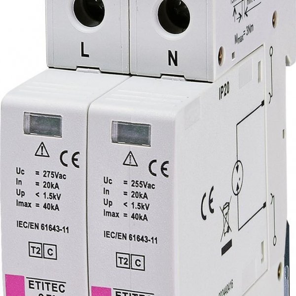 Ограничитель перенапряжения ETI 002440402 ETITEC C T2 275/20 (1+1) 2p RC - 2440402