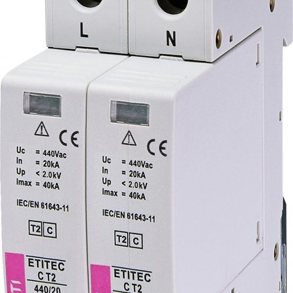 Ограничитель перенапряжения ETI 002440409 ETITEC C T2 440/20 (2+0) 2p - 2440409