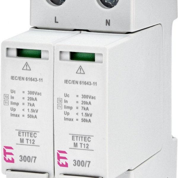 Ограничитель перенапряжения ETI 002440502 ETITEC M T12 300/7 (2+0 2p TNC-S) - 2440502