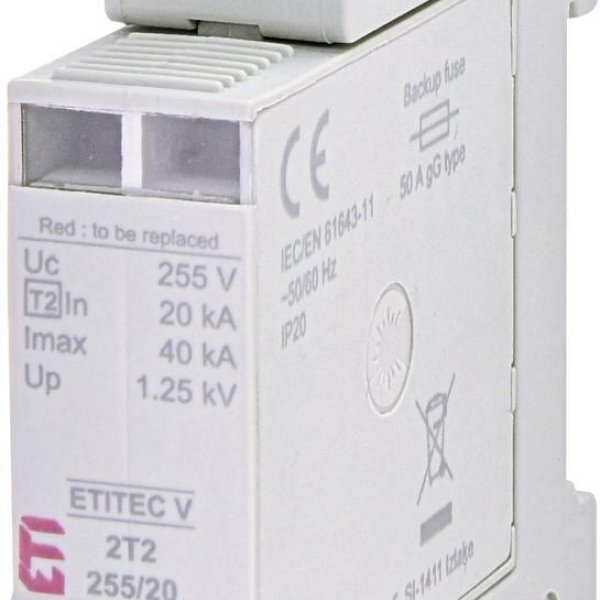 Ограничитель перенапряжения ETI 002442940 ETITEC V 2T2 255/20 (2+0) - 2442940