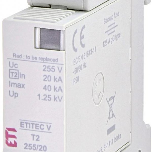 Ограничитель перенапряжения ETI 002442952 ETITEC V T2 255/20 (1+0) - 2442952