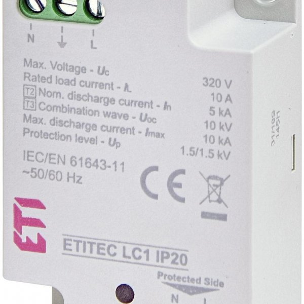 Обмежувач напруги ETI 002442980 ETITEC LC1 IP20 - 2442980