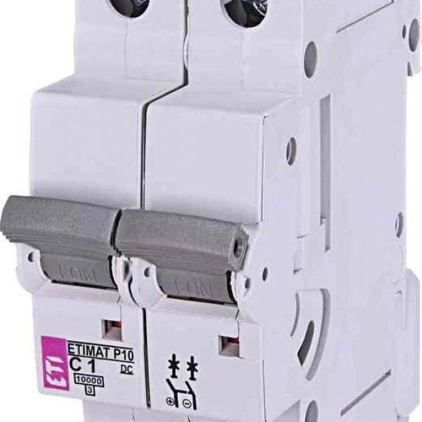 Автоматичний вимикач ETI 260121109 ETIMAT P10 DC 2p C 1A (10kA) - 260121109