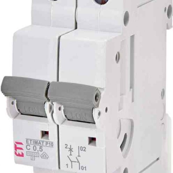 Автоматический выключатель ETI 270511101 ETIMAT P10 1p+N C 0.5A (10kA) - 270511101