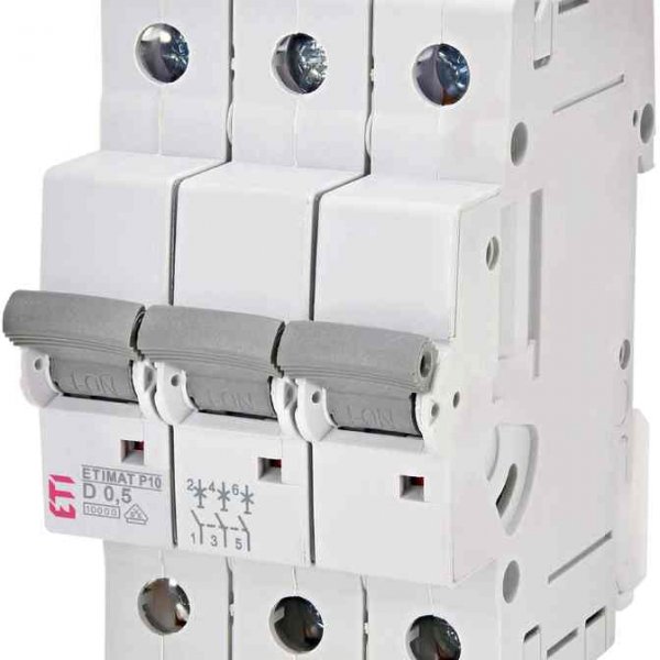 Автоматический выключатель ETI 270532106 ETIMAT P10 3p D 0.5A (10kA) - 270532106