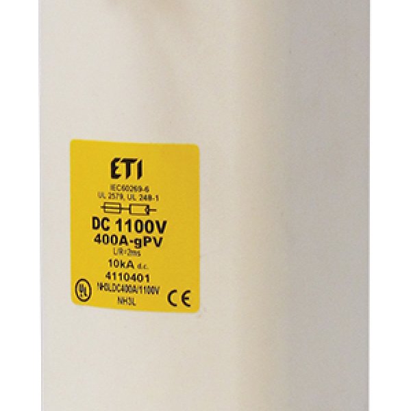 Предохранитель ETI 004110480 NH-3L S170 gPV 315A 1100V DC (L/R=2ms) - 4110480