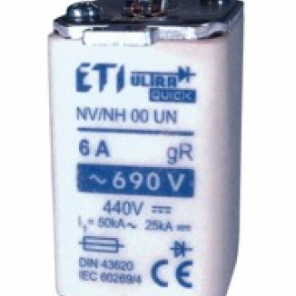 Запобіжник ETI 004331018 M000UQU-N/6A/690V gR (200 kA) - 4331018