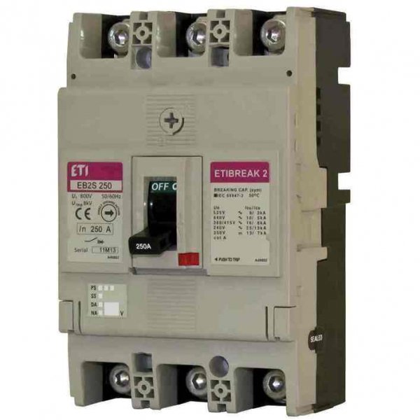 Автоматический выключатель ETI 004671864 EB2S 250/3HF 3P 200A 40kA (фиксированная) - 4671864