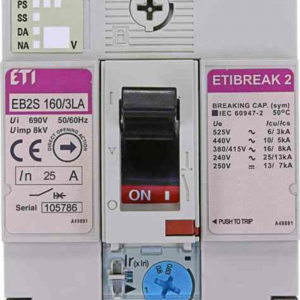 Автоматический выключатель ETI 004671879 EB2S 160/3LA 25А 3P (16kA регулируемый) - 4671879