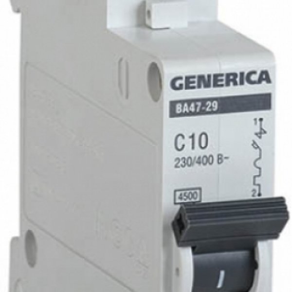 Автоматический выключатель Generica MVA25-1-006-C ВА47-29 6А 4,5кА (C) - MVA25-1-006-C