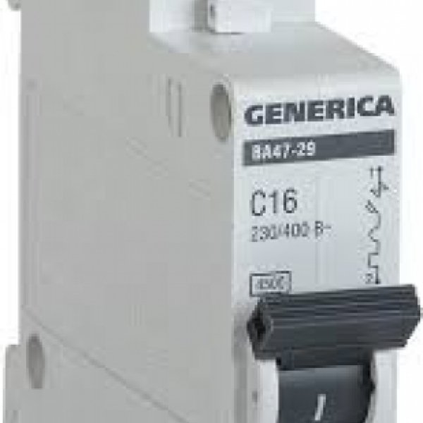 Автоматичний вимикач Generica MVA25-1-010-C ВА47-29 10А 4,5кА (C) - MVA25-1-010-C