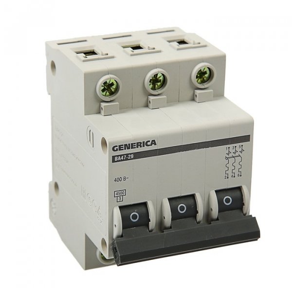 Автоматичний вимикач Generica MVA25-1-050-C ВА47-29 50А 4,5кА (C) - MVA25-1-050-C