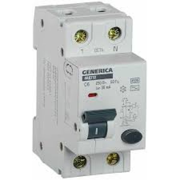 Автоматический выключатель Generica MVA25-2-006-C ВА47-29 6А 4,5кА (C) - MVA25-2-006-C