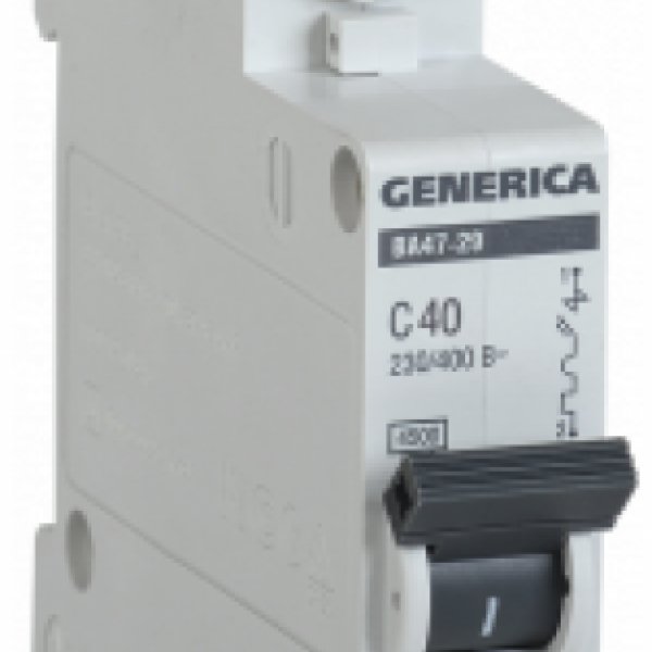 Автоматичний вимикач Generica MVA25-3-040-C ВА47-29 40А 4,5кА (C) - MVA25-3-040-C