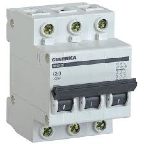 Автоматический выключатель Generica MVA25-3-050-C ВА47-29 50А 4,5кА (C) - MVA25-3-050-C
