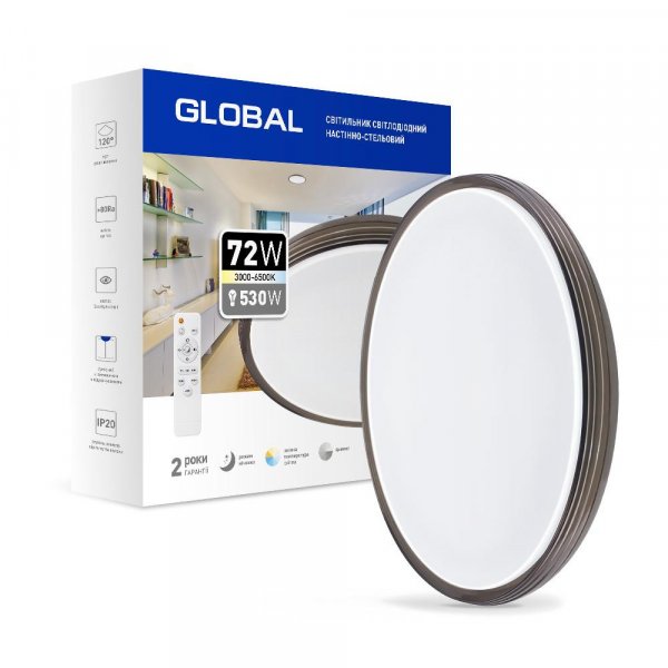 Круглый многофункциональный светильник Global 3000-6500К (1-GFN-72TW-02-C) - 1-GFN-72TW-02-C