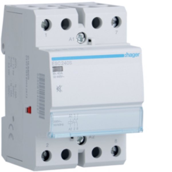 Модульный контактор ESC240S (40A, 2НО, 230В) Hager - ESC240S