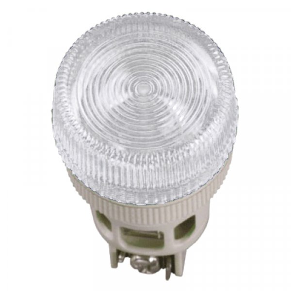 Светосигнальная лампа ENR-22 Ø22мм белая неон/240В цилиндр IEK - BLS40-ENR-K01