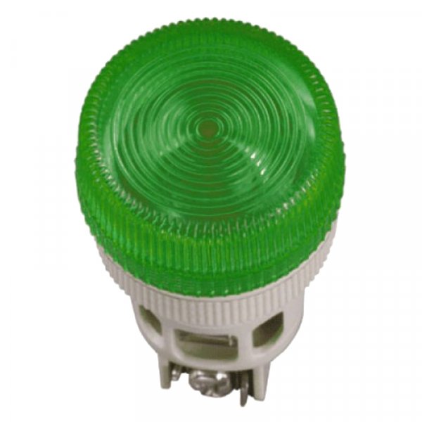 Світлосигнальна лампа ENR-22 Ø22мм зелена неон/240В циліндр IEK - BLS40-ENR-K06