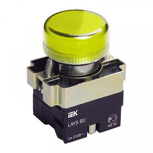Світлосигнальний індикатор LAY5-BU65 жовтого кольору Ø22мм IEK - BLS50-BU-K05