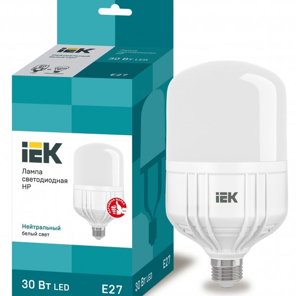 Лампа светодиодная HP 30Вт 230В 6500К E27 IEK - LLE-HP-30-230-65-E27