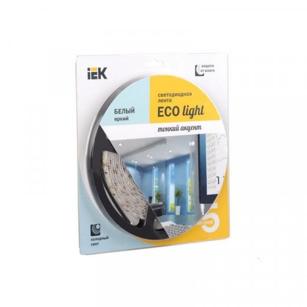 LED-лента 5м IEK-eco LSR-3528W120-9.6-IP20-12V - LSR1-2-120-20-1-05