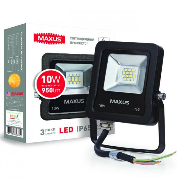 Світлодіодний прожектор Maxus Flood Light 10Вт 5000K (1-MAX-01-LFL-1050) - 1-max-01-lfl-1050