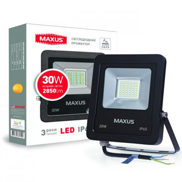 Светодиодный прожектор Maxus Flood Light 30Вт 5000K (1-MAX-01-LFL-3050) - 1-max-01-lfl-3050