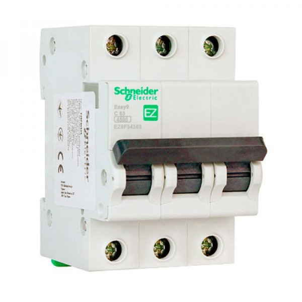 Автоматичний вимикач Schneider Electric EZ9F34363 Easy9, 3p, 63A - EZ9F34363